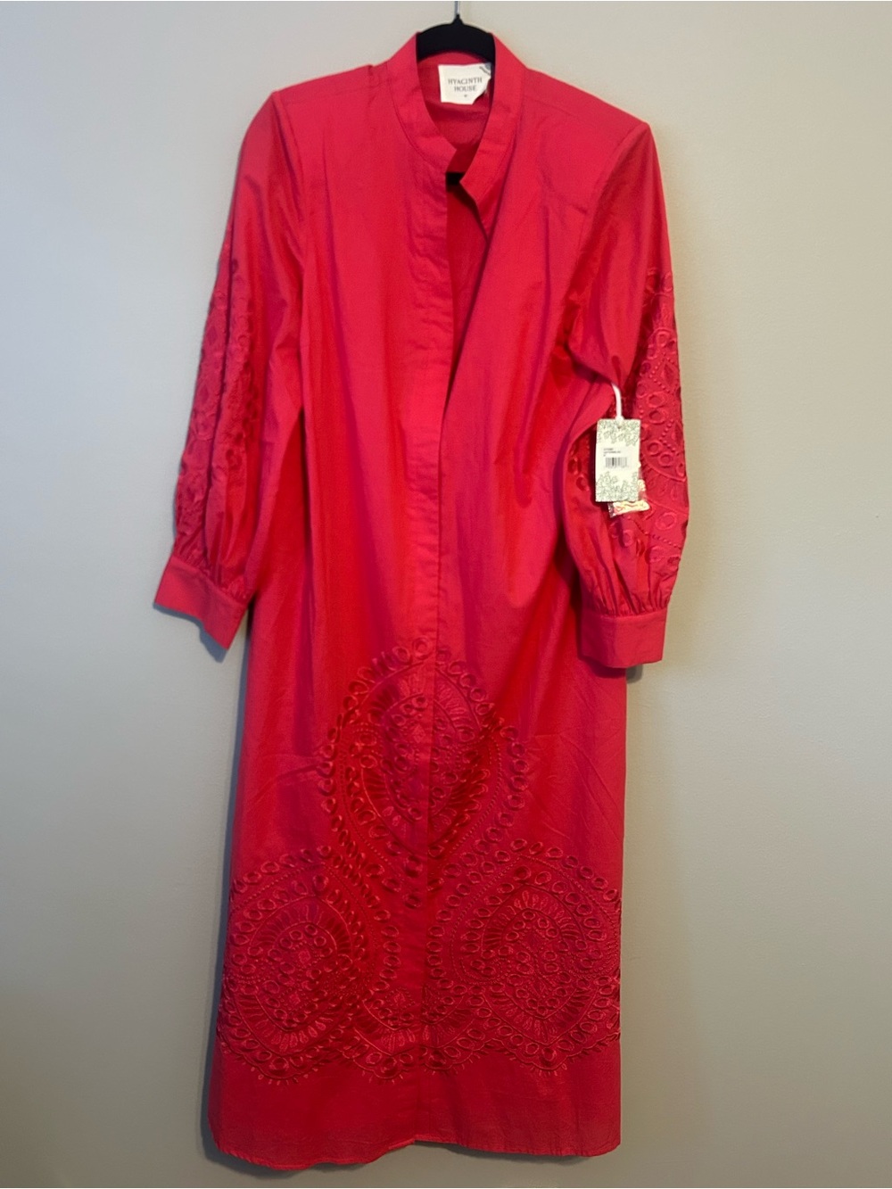 Hyacinth House Guava Embroidered Wisteria Caftan